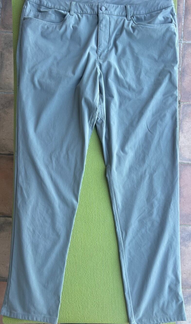 Mens Lululemon Size 40 Olive Green ABC Classic-Fit 5 Pocket Pant 35” Inseam NEW